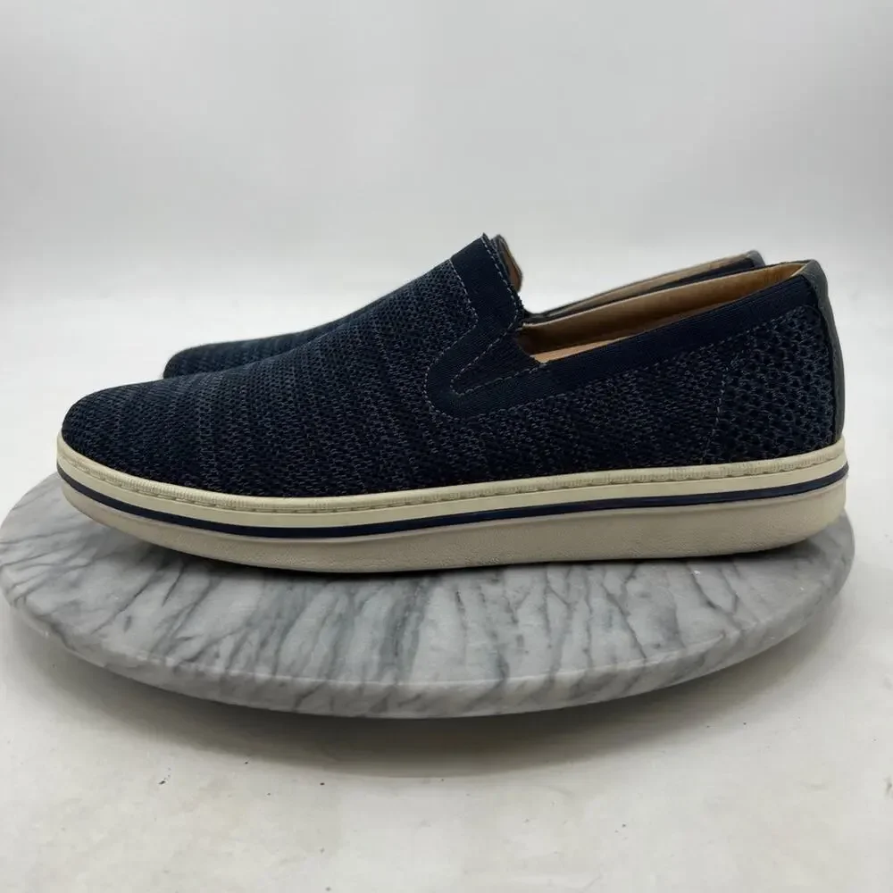Johnston & Murphy Mens 9 Shoes Navy Trenton Knit Slip On Walking Comfort 25-3637